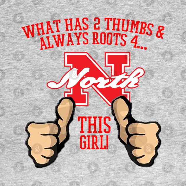 What has 2 thumbs and roots for Big Red, THIS GIRL by ArmChairQBGraphics